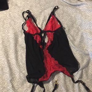 Cute lingerie top with garter belt attachments